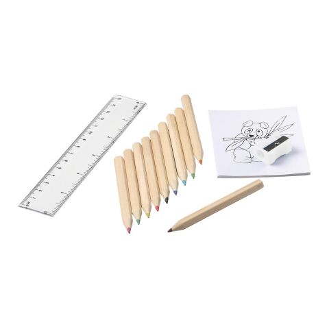 Kindermalset &quot;Öko Line&quot; natur | 1-farbiger Tampondruck | Vorderseite unter o. oben | 60 mm x 15 mm