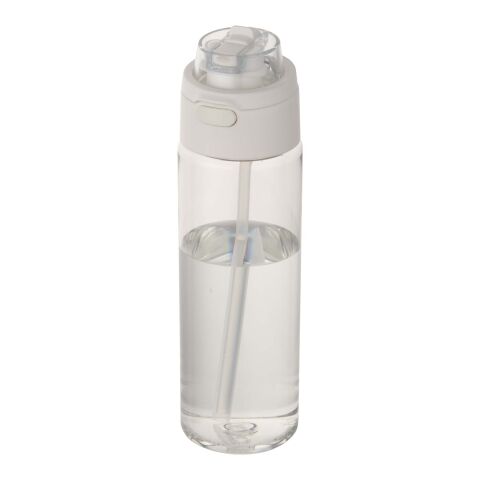 Theron 700 ml RCS Trinkflasche aus recyceltem Kunststoff mit Multifunktionsdeckel und Klappstrohhalm weiß