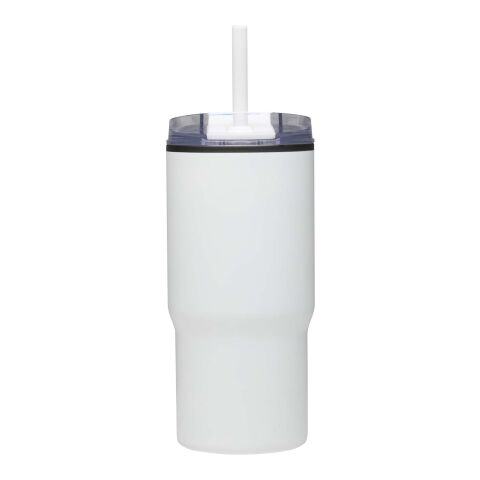 Westin 540 ml RCS Becher aus recyceltem Material, doppelwandig isoliert, mit Trinkhalm weiß