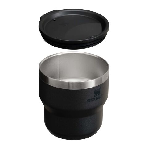 Stanley Stay Hot 295 ml Edelstahl isolierter, stapelbarer Camp Becher schwarz
