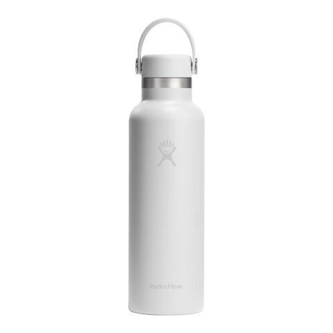 Hydro Flask Standard Mouth 621 ml isolierte Edelstahl Trinkflasche mit Strohhalmverschluss weiß