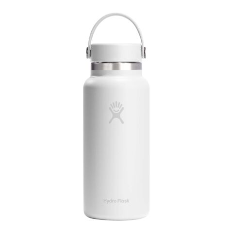 Hydro Flask Isolierte Edelstahl Trinkflasche mit breiter Öffnung 946 ml weiß