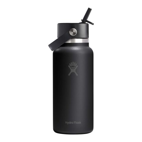 Hydro Flask Wide Mouth 946 ml isolierte Edelstahl Trinkflasche mit Strohhalmverschluss weiß