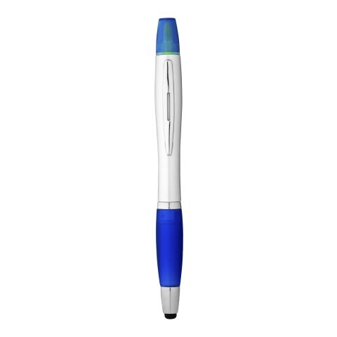 Nash Stylus Kugelschreiber und Marker silber mit farbigem Griff Priority | silber-royalblau | Digitaldruck | Schaft | 60 mm x 8 mm