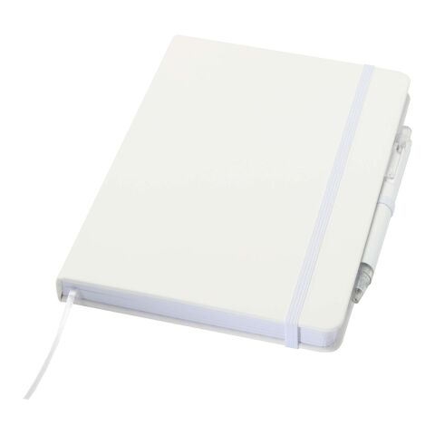Spectrum Set A5 Hardcover Notizbuch aus Recyclingpapier und einem Kugelschreiber weiß