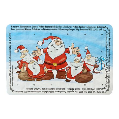 Kleinster (Advents-)Kalender der Welt "Standard" mit Schokolinsen Standartmotiv | Sympathische Weihnachtsmänner