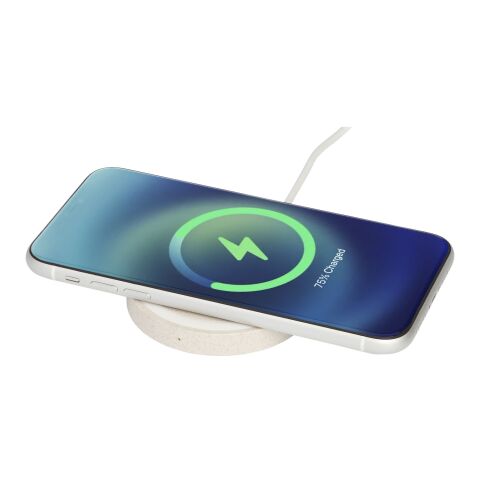 Naka kabelloses 5W Ladepad aus Weizenstroh Standard | Natur | ohne Werbeanbringung | Nicht verfügbar | Nicht verfügbar