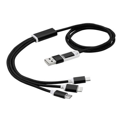 Versatile 3-in-1-Ladekabel mit dualem Eingang schwarz