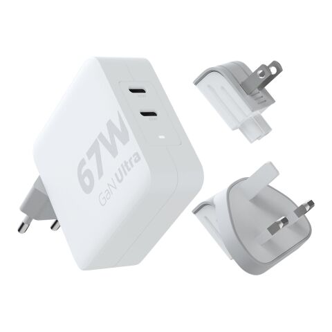 Xtorm XVC2067 GaN Ultra 67 W Reiseadapter mit 100 W USB-C PD-Kabel Standard | weiß | ohne Werbeanbringung | Nicht verfügbar | Nicht verfügbar