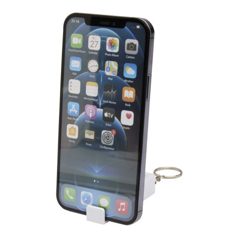 Aggia Telefonladestation aus recyceltem Kunststoff mit Fidget-Toy Standard | weiss | ohne Werbeanbringung | Nicht verfügbar | Nicht verfügbar