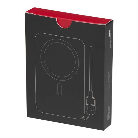 SMART 5000 mAh Powerbank aus recyceltem Kunststoff mit Magnetverschluss und Lanyard schwarz