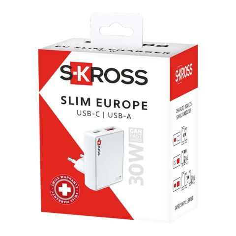 SKROSS® Slim 30W Europa-Wandladegerät weiss