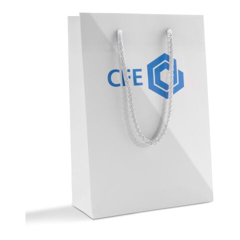 Papiertragetasche 16 x 23 cm mit farbigen Kordeln 4C Offsetdruck | glänzend | 70 - violett