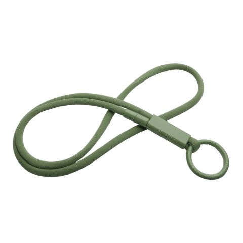 Tubyard Lanyard mit Band aus recyceltem Kunststoff olive | ohne Werbeanbringung | Nicht verfügbar | Nicht verfügbar