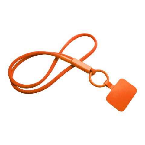 Tubyard Lanyard mit Telefonhalterung und Band aus recyceltem Kunststoff orange | ohne Werbeanbringung | Nicht verfügbar | Nicht verfügbar