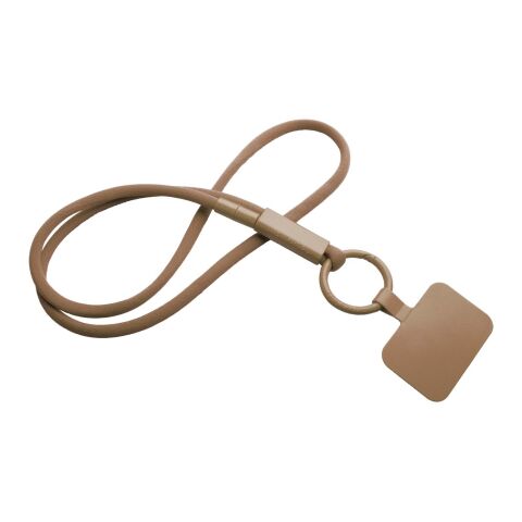 Tubyard Lanyard mit Telefonhalterung und Band aus recyceltem Kunststoff bronze | ohne Werbeanbringung | Nicht verfügbar | Nicht verfügbar