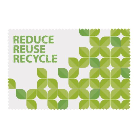 Caro kleines Reinigungstuch aus recyceltem PET Kunststoff weiss | Sublimation | überall, Rücken | 100 mm x 150 mm