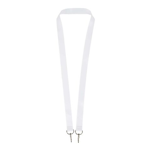 Leia Sublimation RPET-Lanyard mit 2 Metallhaken weiss | 10mm | Sublimation | überall, Rücken | 25 mm x 900 mm