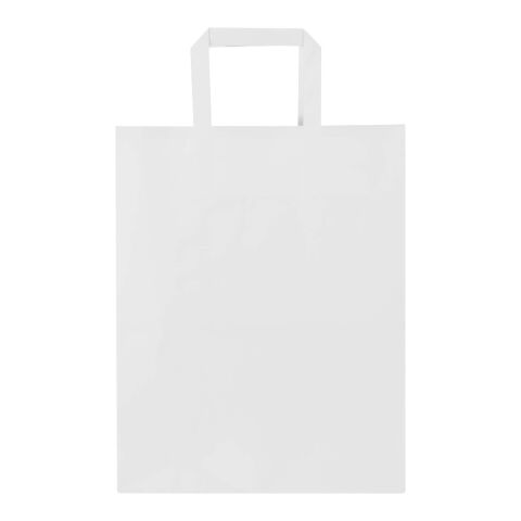 Kraft 80 g/m² Papiertasche mit flachen Griffen – 25 × 15 × 32 cm weiss | ohne Werbeanbringung | Nicht verfügbar | Nicht verfügbar
