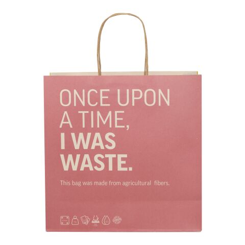 Papiertüte 150 g/m² aus landwirtschaftlichen Reststoffen mit gedrehten Griffen – XL elfenbeinweiß | ohne Werbeanbringung | Nicht verfügbar | Nicht verfügbar