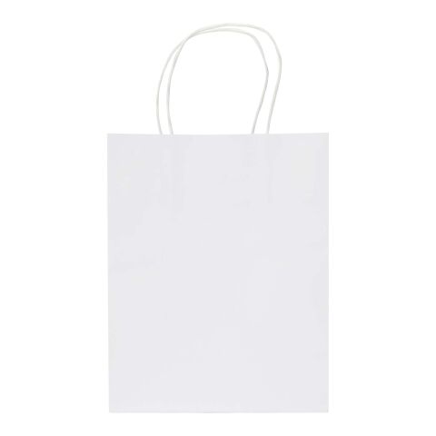 Kraft Papiertüte aus 120 g/m² Kraftpapier mit gedrehten Tragegriffen – 18 x 9 x 23 cm weiß