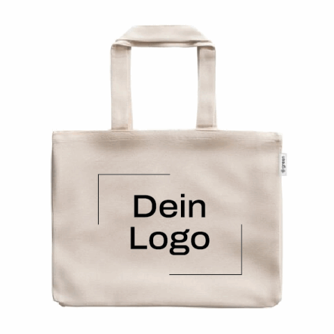 PARMA. Tragetasche aus Baumwolle (50%), recycelter Baumwolle (30%) und polyester (20% rPET) (280 g/ m²) Beige | ohne Werbeanbringung