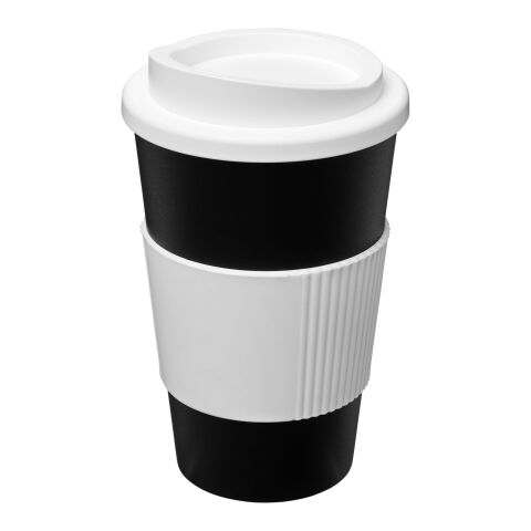 Americano® 350 ml Isolierbecher mit Schutzring und Schraubverschluss schwarz-weiss | ohne Werbeanbringung | Nicht verfügbar | Nicht verfügbar