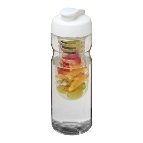 H2O Base® 650 ml Sportflasche mit Klappdeckel und Infusor transparent-weiss | ohne Werbeanbringung | Nicht verfügbar | Nicht verfügbar
