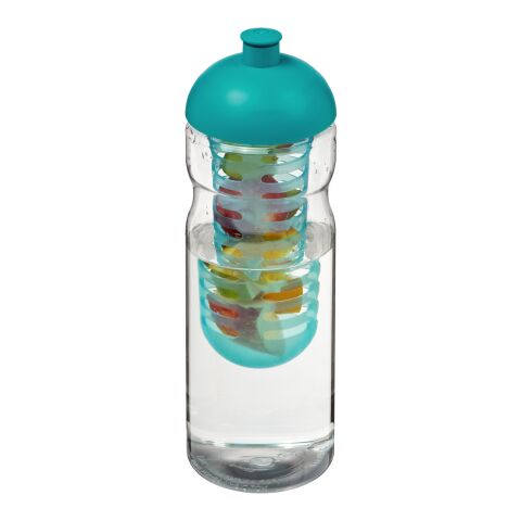 H2O Base® 650 ml Sportflasche mit Stülpdeckel und Infusor transparent-aquablau | ohne Werbeanbringung | Nicht verfügbar | Nicht verfügbar