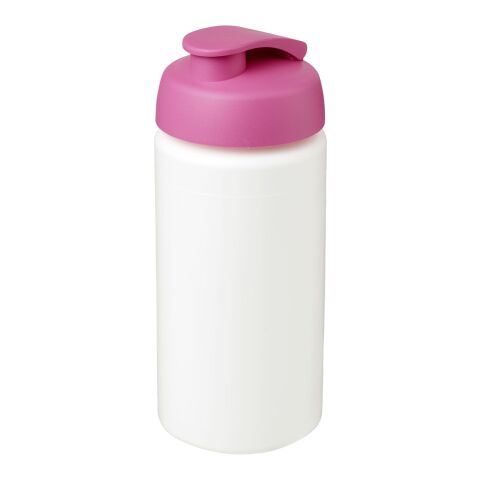 Baseline® Plus grip 500 ml Sportflasche mit Klappdeckel weiss-rosa | ohne Werbeanbringung | Nicht verfügbar | Nicht verfügbar
