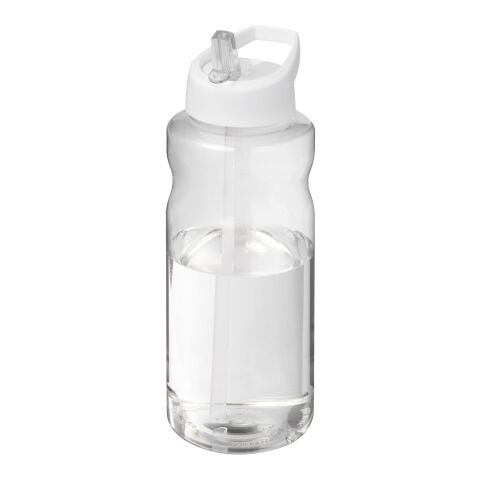 H2O Active® Big Base 1L Sportflasche mit Ausgussdeckel weiß | 1-farbiger Siebdruck | rundum | 255 mm x 75 mm
