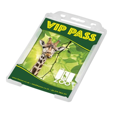 Pierre Kartenhalter aus recyceltem Kunststoff klar mattiert | ohne Werbeanbringung | Nicht verfügbar | Nicht verfügbar