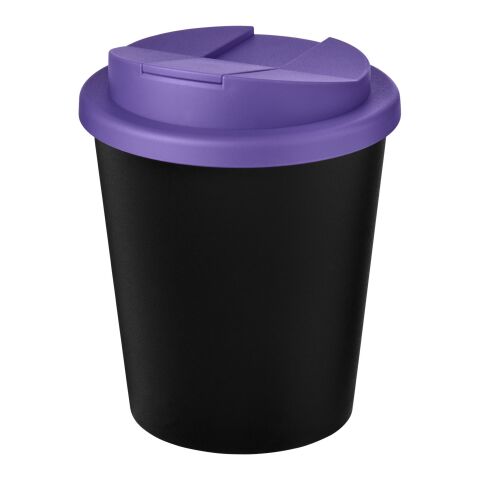 Americano® Espresso Eco 250 ml recycelter Isolierbecher mit auslaufsicherem Deckel schwarz-lila | ohne Werbeanbringung | Nicht verfügbar | Nicht verfügbar