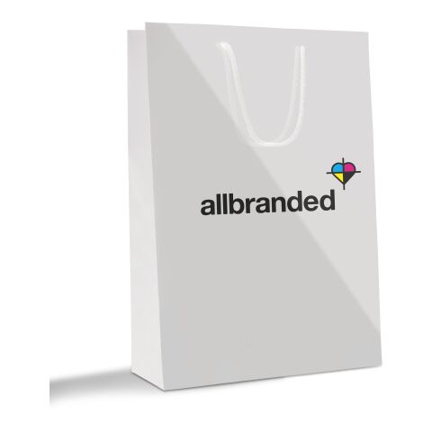 Papiertragetasche 24 x 34 cm mit farbigen Kordeln 4C Offsetdruck | glänzend | 120 - neongelb