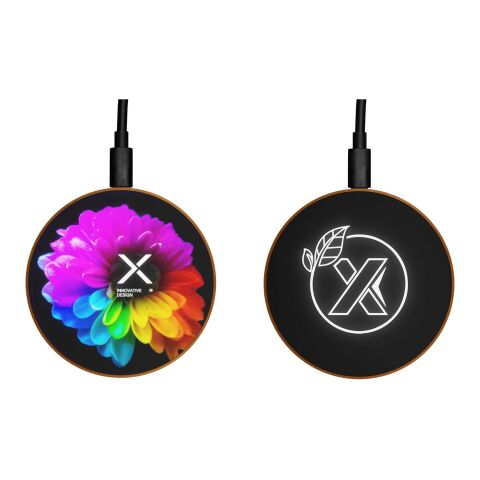 SCX.design W13 kabellose Ladestation aus Holz mit Leuchtlogo Standard | braun | ohne Werbeanbringung | Nicht verfügbar | Nicht verfügbar