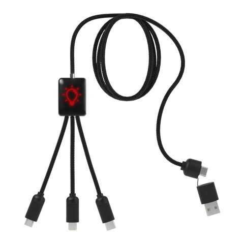 SCX.design C28 Erweitertes 5-in-1-Ladekabel Standard | rot-schwarz | ohne Werbeanbringung | Nicht verfügbar | Nicht verfügbar