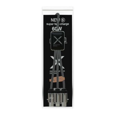SCX.design C33 60W Typ C Ladekabel mit doppeltem Leuchtlogo Standard | heather schwarz | ohne Werbeanbringung | Nicht verfügbar | Nicht verfügbar