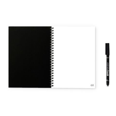 INFINITEBOOK PLAIN A5. "Infinitebook" mit flexiblem Einband und 15 unlinierten Whiteboard Seiten schwarz | ohne Werbeanbringung | Nicht verfügbar | Nicht verfügbar | Nicht verfügbar