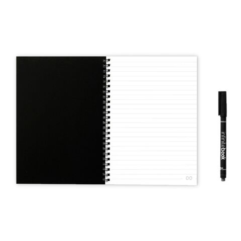 INFINITEBOOK LINED A5. "Infinitebook" mit flexiblem Einband und 15 linierten Whiteboard-Seiten schwarz | ohne Werbeanbringung | Nicht verfügbar | Nicht verfügbar | Nicht verfügbar
