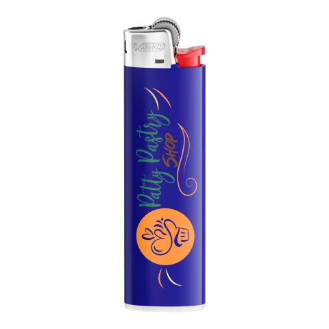 BIC® J23 Feuerzeug marineblau | 1-farbiger Siebdruck | Körper-Vorderseite(Rad rechts) | 16.00 mm x 50.00 mm