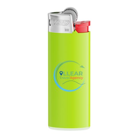 BIC® J25 Standard Feuerzeug Apfelgrün-Weiß-Rot-hellgrau | 1-farbiger Siebdruck | Körper-Rückseite (Drücker auf der linken Seite) | 16.00 mm x 40.00 mm