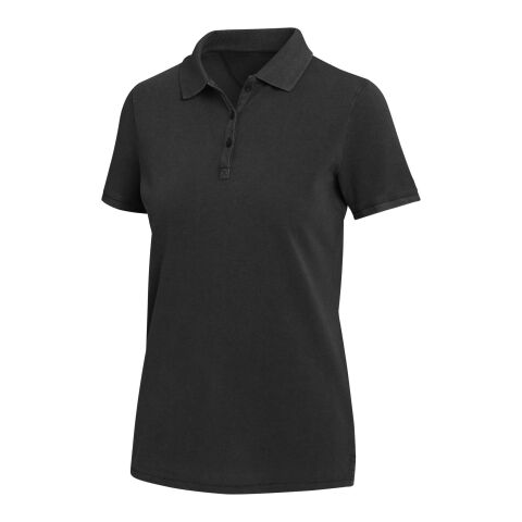 Calgary Poloshirt für Damen im Washed Look, 200 g/m2 Standard | schwarz | XXL | ohne Werbeanbringung | Nicht verfügbar | Nicht verfügbar | Nicht verfügbar