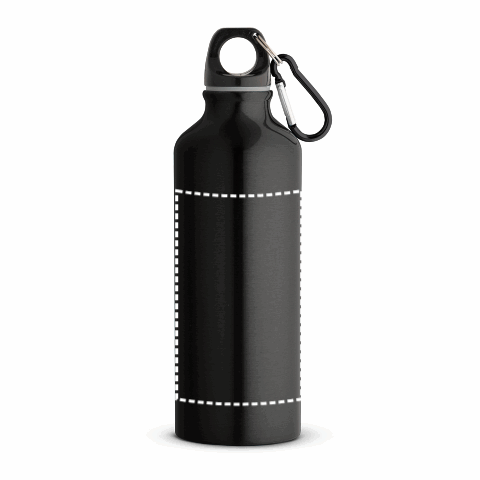 RE-LANDSCAPE M. Flasche aus recyceltem Aluminium (100% rAL) 530 mL mit Karabiner schwarz | ohne Werbeanbringung | Nicht verfügbar | Nicht verfügbar | Nicht verfügbar