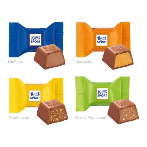 Adventskalender mit Ritter SPORT Schokowürfel, Inlay aus Papier bunt | ohne Werbeanbringung