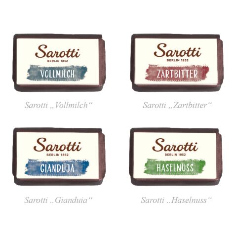 Adventskalender Weihnachtshaus "Exklusiv" mit Sarotti Fairtrade® Schokolade, Inlay aus Papier bunt | ohne Werbeanbringung