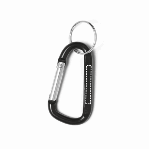 MATTHEW. Karabinerclip aus Aluminium mit Schlüsselring Schwarz | ohne Werbeanbringung | Nicht verfügbar | Nicht verfügbar | Nicht verfügbar