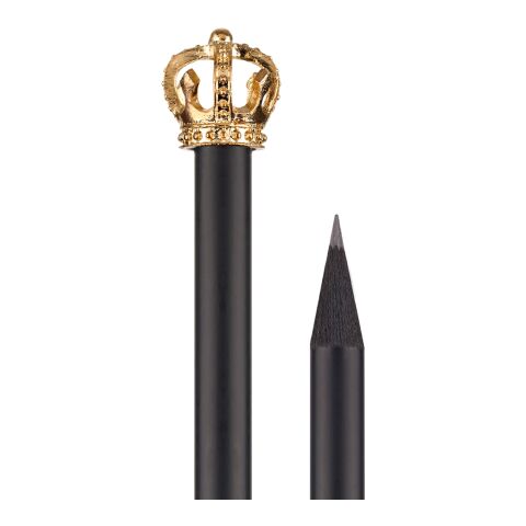 Bleistift mit Krone schwarz-gold | ohne Werbeanbringung | Königinnen-Krone