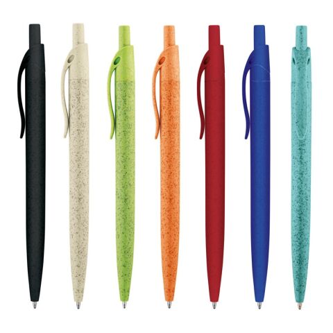 CAMILA. Kugelschreiber aus Weizenstrohfaser und ABS Schwarz | ohne Werbeanbringung