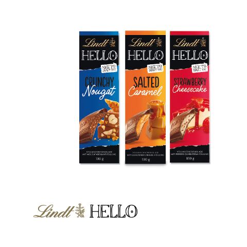 Schokoladentafel Von Lindt Hello bunt | ohne Werbeanbringung