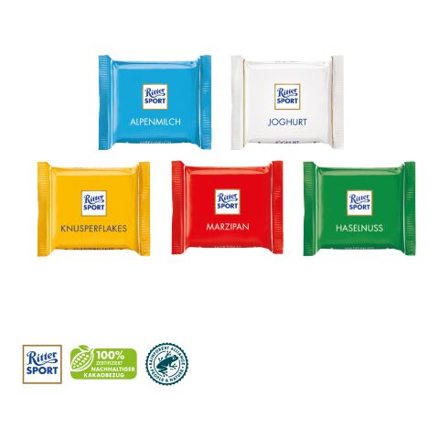 Ritter Sport „Mini“ Mit Werbebanderole bunt | ohne Werbeanbringung